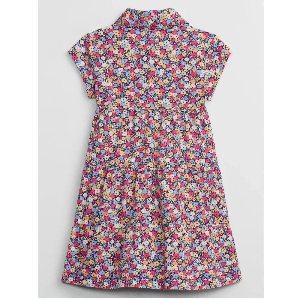 Gap Kids Toddler Girls Floral Print Tiered Shirt Dress 5T